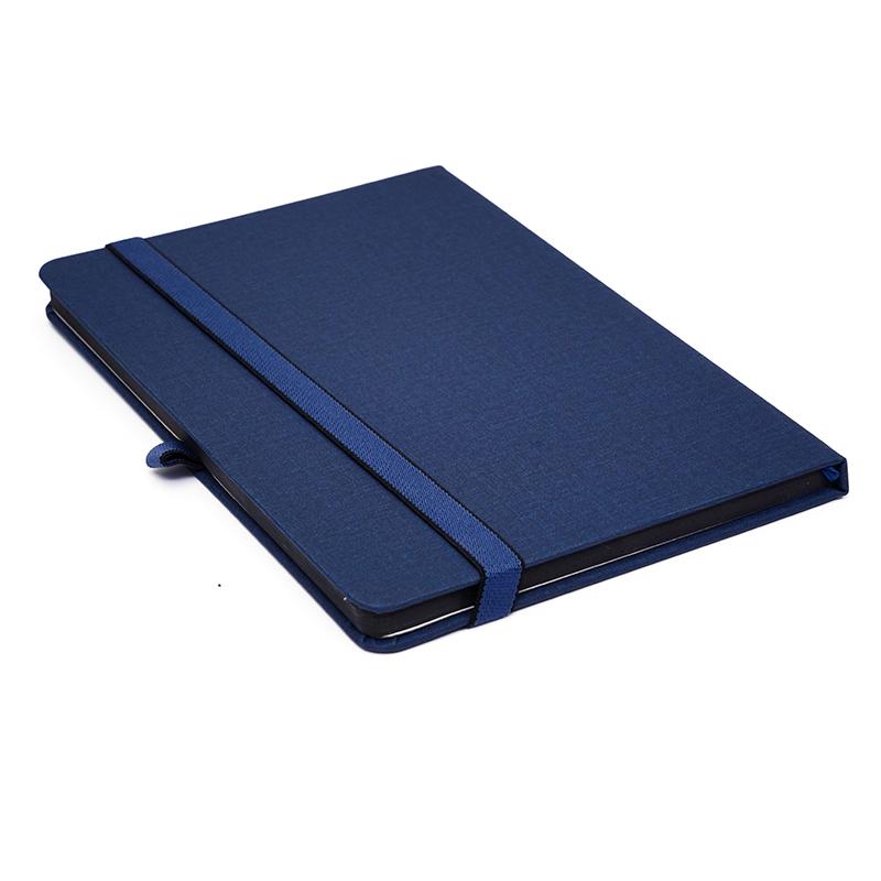 Customised Blue - Pu Leather Note Book With Elastic & Pen Holder